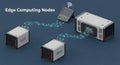 Illustration of interconnected edge computing nodes and devices Royalty Free Stock Photo