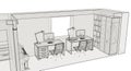 Modern interior design. Sketch of the apartment. Royalty Free Stock Photo