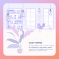 Illustration Interior Cozy Office Business Company