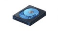 Illustration of an internal hard drive with a blue platter. The drive is rectangular with a Royalty Free Stock Photo