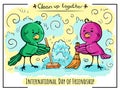 Illustration International day of friendship Birds clean u