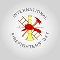 Illustration for International Firefighters` Day at may 4. Royalty Free Stock Photo