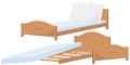 Illustration for internet and mobile website. Unmade and broken bed