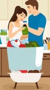 Intimate Couple Romantic Lover Relationship Illustration