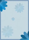 illustration of Invitation card background design, blue NCS color flowers with bdazzled blue color border on beau blue background