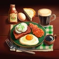 Illustration of a Good Old Fashioned Irish Breakfast