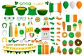 Illustration Irish holiday St Patrick day, gold coins in pot Royalty Free Stock Photo