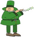 Irish leprechaun playing a flute