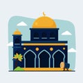 Illustration of Islamic Building Mosque in Flat Illustration