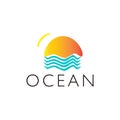 Island Ocean Beach Surf Vacation Holiday Hawaii Travel logo design