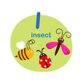 Illustration isolated alphabet letter i-insect