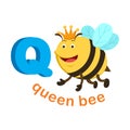 Illustration Isolated Alphabet Letter Q Queen bee Royalty Free Stock Photo