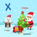 Illustration Isolated Alphabet Letter X-x-rays,xylophone,x mas Royalty Free Stock Photo