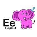 Illustration Isolated Animal Alphabet Letter E-Elephant Royalty Free Stock Photo