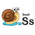Illustration Isolated Animal Alphabet Letter S-Snail Royalty Free Stock Photo