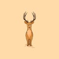 Illustration isolated Emoji character cartoon deer sticker emoticon with angry emotion for site