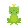 Illustration of isolated frog prince on white background