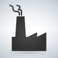 Illustration of an isolated grey factory icon.