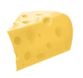 Illustration of isolated piece of cheese Royalty Free Stock Photo