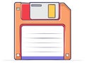 Illustration of an Isolated Square Floppy Disk Representing Vintage Data Storage Technology Royalty Free Stock Photo