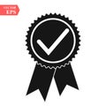 Illustration of an isolated vector badge icon with a check mark Royalty Free Stock Photo