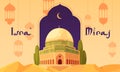 Isra Miraj illustration in flat design