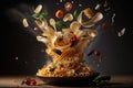 An illustration of Italian pasta mixed with various ingredients., AI, Generative Royalty Free Stock Photo