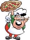 Illustration of an Italian Pizza Baker