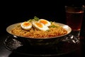 Illustration of japanese noodle ramen with egg and vegetables, Delicious bowl of ramen noodles, AI Generated