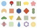 Japanese pattern set Royalty Free Stock Photo