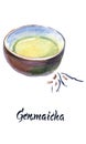 Illustration of Japanese tea, Genmaicha tea Royalty Free Stock Photo