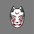 The illustration of japanese demon  traditional mask Royalty Free Stock Photo