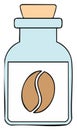 Illustration of a jar with a coffee bean. Decorative, isolated, conceptual image Royalty Free Stock Photo