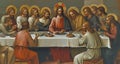 Illustration of Jesus Christ and apostles at the last supper