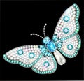 jewelry brooch butterfly with precious stones Royalty Free Stock Photo