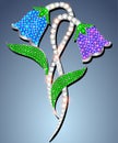 jewelry brooch in the form of bell flowers