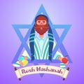 Illustration Of Jewish New Year Rosh Hashanah Yom Kippur