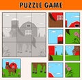 Jigsaw puzzle game with cute horse animal