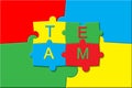 Jigsaw puzzle joined together. Team concept.