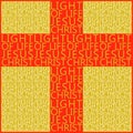 Jesus Light of Life Light of the World Cross in yellow and red