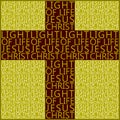 Jesus Light of Life Light of the World Cross in gold and red