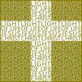 Jesus Light of Life Light of the World Cross in gold and white