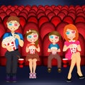 Joyful family at cinema