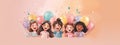 Joyful kids laughter echoing as they revel in a colorful balloon-filled birthday celebration