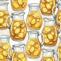 Illustration of Jugs Filled with Pickles Royalty Free Stock Photo
