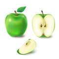 illustration of a juicy green apple.