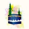 Illustration of Kaaba, Mekkah. Royalty Free Stock Photo