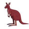 Illustration of a kangaroo standing upright on its hind legs. The kangaroo features a Royalty Free Stock Photo
