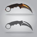 Illustration of karambit sharp knife.Claw shape Royalty Free Stock Photo