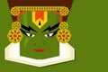 Kathakali artist`s face